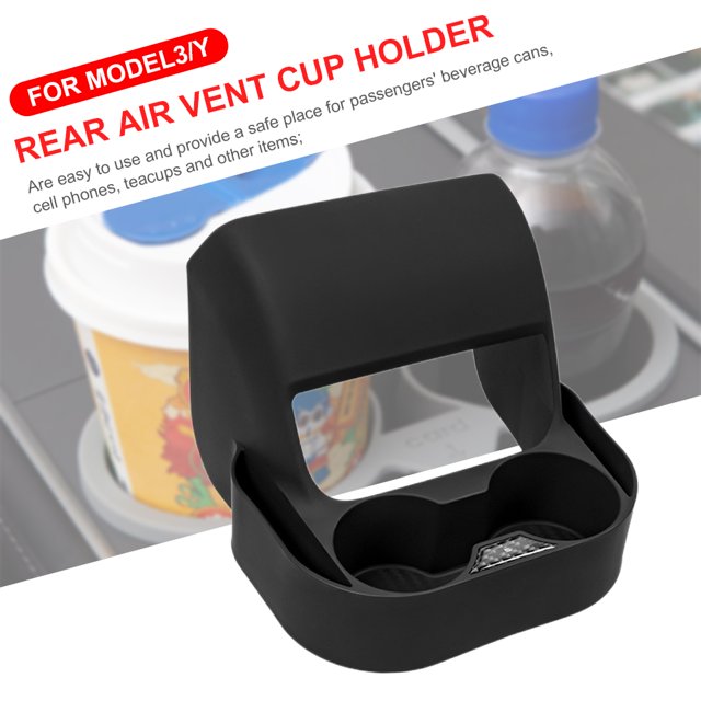 Portavasos De Ventilación Trasera Soporte para bebidas de coche, soporte multifuncional para vasos de bebidas para Tesla Model 3 Model Y Sywqhk Accesorios para autos y motos