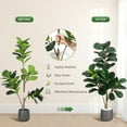 thumbnail image 6 of Ataucjin 4FT Fiddle Leaf Fig Tree Artificial with 48 Leaves,Realistic Faux Ficus Lyrata Trees in 7.8" Planter Pot, Indoor Fake Floor Plants for Home Office Living Room Decor, Housewarming Gift, 6 of 8