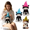 thumbnail image 2 of Halloween Cute Cat Plush Toys, Black and White Cat Stuffed Animals with Blue Pointed Hat for Indoor Home Display, Halloween Party Decorations and Holiday Present for Plush Toy Enthusiasts, 2 of 2