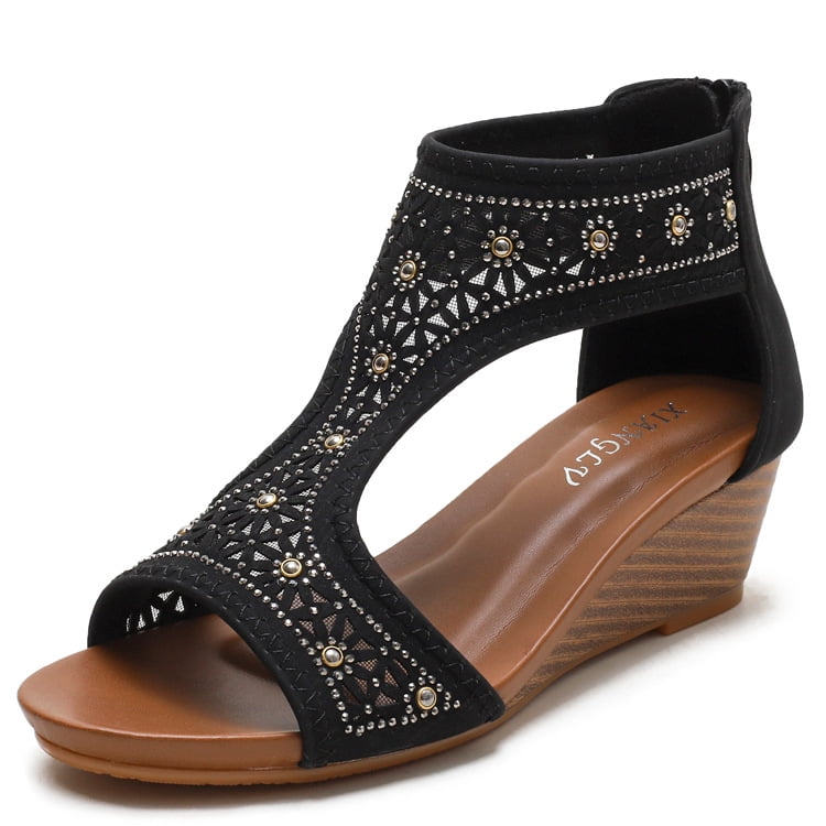 Women Wedge Heels Ladies Summer Platform Sandals Open Toe Chunky Shoes Size @New