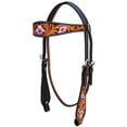 thumbnail image 4 of Horse Western Floral Tooled Browband Bridle Breast Collar Tack Set Pink 78HR23B, 4 of 4