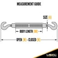 thumbnail image 2 of US Cargo Control 3/4 Inch x 6 Inch Hook and Hook Galvanized Turnbuckle, Working Load Limit 3,000 Pounds, Uses: Tower, Suspension, Mining, Rigging, Tensioning, 2 of 2