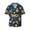 Colorful Space, variant on Copper-Gold Gloss Outline Navy Dark Blue Print Men's Wrinkle Free Untucked Cuban Shirt Business Casual Button Down Shirts Short Sleeve Shirt