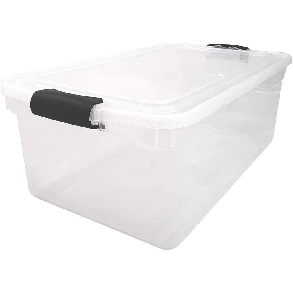 HOMZ 3441CLGRDC.02 Clear Storage Container with lid, 64 Quart (2 Pack