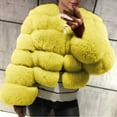 thumbnail image 3 of HTNBO Women Fluffy Faux Fur Coat Cropped Jacket Puffer Jacket Zip Up Winter Warm Fuzzy Teddy Jacket, 3 of 5