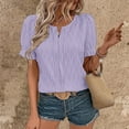 thumbnail image 2 of Women's Fashion T-Shirts Elegant Puff Sleeve Blouse Stylish Casual Top Comfortable Soft Fabric Trendy Feminine Design, 2 of 2