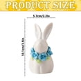 thumbnail image 3 of SMKE Easter Bunny Decorations,White Bunny With Blue Flower,Creative Handmade Ceramic Ornament For Gifting & Display,Ceramic Rabbit Statue,Spring Easter Home Decor,Porcelain Bunny Figurine Ornament, 3 of 4
