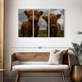 thumbnail image 3 of Elephant Stock Baby Highland Cows Wall Art - Horizontal Multi Panel Canvas - Hallway Wall Decor - Animal Multi Panel - Brown And Blue Decor - 45" x 28", 3 of 8