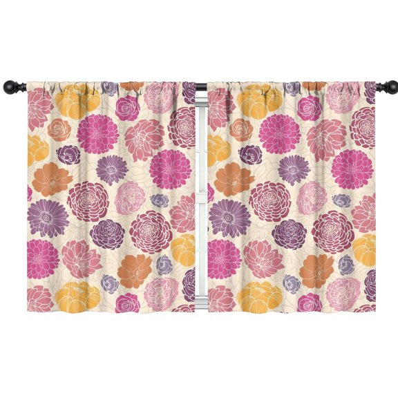 Blackout Kids Curtains,Pioneer Flower Floral Print Pattern Childrens Insulated Curtains Set Of 2,Bedroom Essentials,Toddler Room Decor 42"x54"