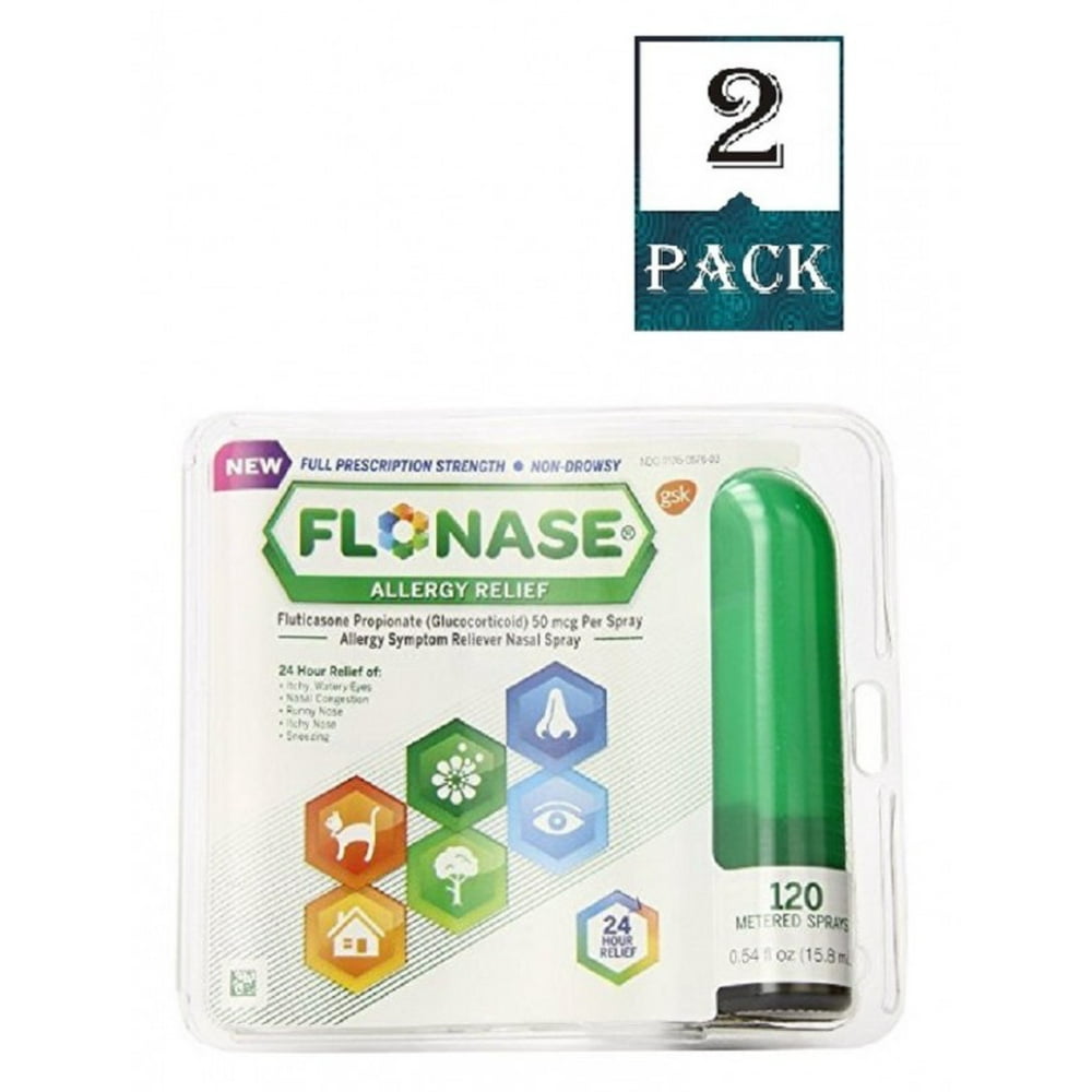 Flonase Allergy Relief Nasal Spray, 120 Count (Pack Of 2)
