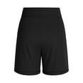 thumbnail image 5 of Only Moment Womens Lightweight Shorts Blended Fabric 2 Pockets 7/8 Athletic Pants with Drawstring for Golf Travel Casual Womens Yoga Shorts Black,M, 5 of 5