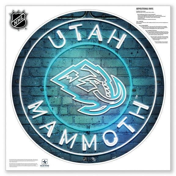 Utah Mammoth Primary Logo Neon Wall Decal