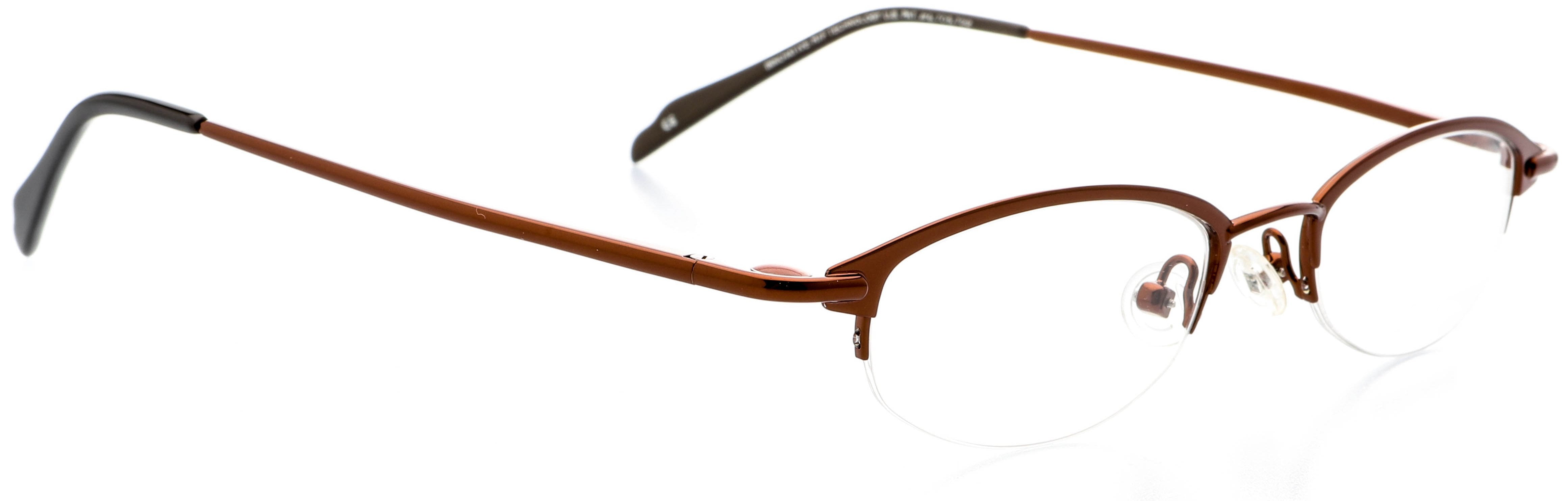 Optical Eyewear Oval Shape, Metal Half Rim Frame Prescription