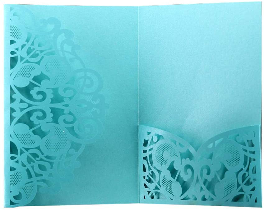 10pcs Wedding Invitation Cards Floral Laser Cut Paper Cover Craft Envelopes Tool 