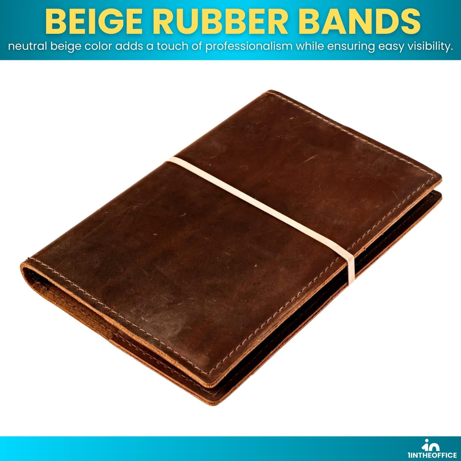 1InTheOffice Rubber Bands #64, Thick Rubber Bands, Heavy Duty Rubber Bands, Beige, Size 64, 320 Bands/Pack, 2 Pack