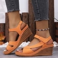thumbnail image 2 of OJSFQUFP Sandales Compensées à Plateforme Légères d'Été à Bride Décontractées pour Vacances Augmentent la Hauteur Chaussures Rétro de Resort, 2 of 7