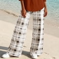thumbnail image 5 of Maplenight Plaid Wide Leg Pants for Women Elastic Waist Long Trousers with Pockets Loose Casual Lounge Pants, 5 of 5