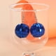 thumbnail image 2 of Pendientes de discoteca vintage de los años 70, pendientes de bola azul disco, estilo de moda, 2 of 5