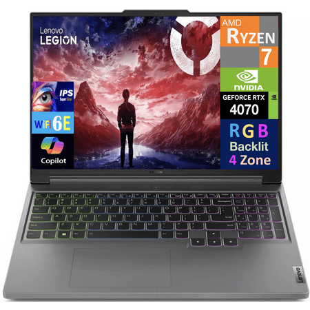Lenovo Legion Slim 5 Gen 9 Gaming Laptop 16.0in 165Hz IPS WQXGA Display (AMD Ryzen 7 8845HS, GeForce RTX 4070 8GB, 32GB DDR5, 1TB PCIe SSD, 4-Zone RGB KB, WiFi 6E, Webcam, Bluetooth 5.3, Win 11 Pro)
