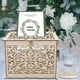 thumbnail image 4 of Caja para tarjetas, caja de regalo de boda, diseño hueco de madera natural con cerraduras, caja para tarjetas de boda plegable fácil de instalar, 4 of 5