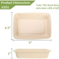 thumbnail image 2 of 100 Pack 32 oz Rectangle Paper Bowls, 9" Disposable Large Salad Bowl, Microwavable Bagasse Lunch Plate for School, Heavy Duty Food Catering Container for Burrito Baked Potato Taco Nacho Party, 2 of 8