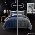 thumbnail image 2 of Twin 2-Piece Lightweight Reversible Comforter Set , 1800 Thread Count, All Season Down Alternative | Duvet Insert | 1 Reversible Comforter with 1 Reversible Shams (Twin, Dark Navy/Dark Gray), 2 of 6