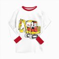 thumbnail image 6 of Boys Pajamas Fall Winter Boys Pajamas Set Long Sleeve Sleepwear White with Red Trim Yellow Digger Print Sleepwear 2 Piece Pajama Set for Big Boys 2-9 Years, 6 of 7