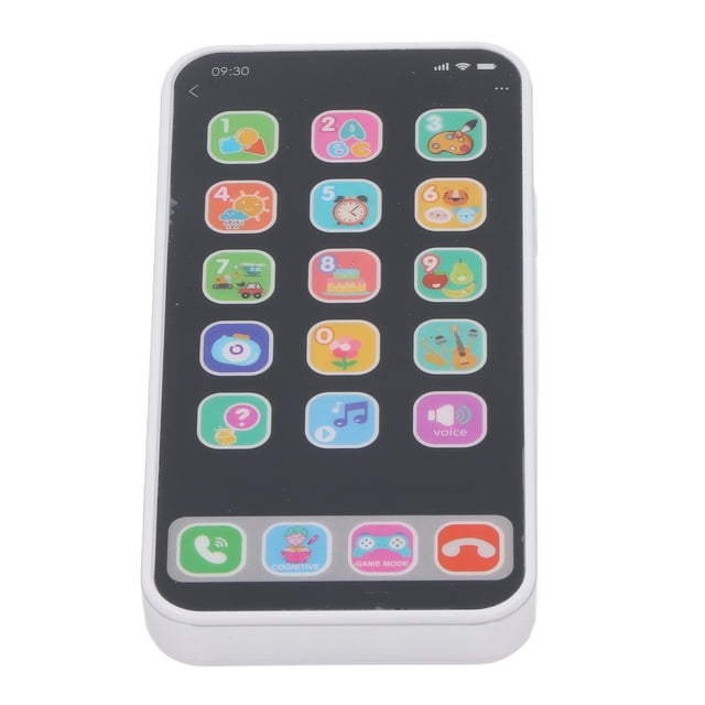 Kids Cell Phone Toy, Baby Phone Toy Educational Music Light Function For Birthday Gifts White