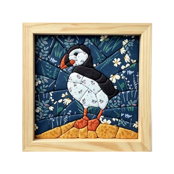DIY Fabric Art Kit | No-Sew Fabric Mosaic Wall Art Craft with Frame & Tools, DIY Fabric Picture Kit for Adults, Handmade Home Wall Decor, Creative Hobby Gift, Beginner Craft (winter penguin)