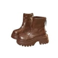 thumbnail image 4 of Wowcloth Women's Platform Ankle Boots – Comfortable Round Toe Mid Heel with Retro British Style for Casual Winter Wear, 4 of 9