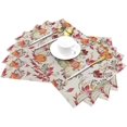 thumbnail image 3 of Fall Placemats Set of 4, Pumpkin Maple Leaf Flower Decorative Table Mat 12 x 18 Inch Heat Resistant Non Slip Line Fabric Autumn Thanksgiving Place mat for Dining Table, 3 of 6
