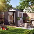 thumbnail image 2 of Garderth Plastic Outdoor Storage Shed With Floor,6x4FT Resin Shed With Window,Garden Shed,Waterproof Tool Shed With Lockable Door & 2 Vents & Sloped Roof For Patio,Lawn Mower,Bike & Tool, 2 of 9