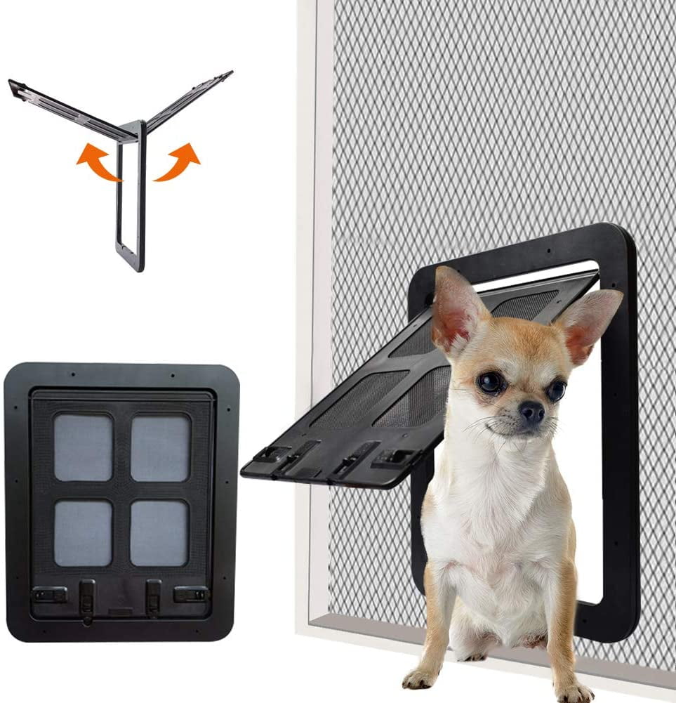 Plannu Pet Screen Door 4 Way Locking Cat Flap Door for