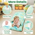 thumbnail image 3 of Primlect Nap Mat, 55" x 22", Extra Large Sleeping Bags with Removable Pillow, for Daycare, Green, 3 of 8