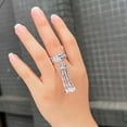 thumbnail image 6 of Silver Plated Long Tassel Charms CZ Wedding Band Ring for Women Cocktail Party, 6 of 9