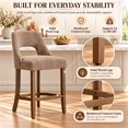 thumbnail image 6 of SESSLIFE Bar Stools Set of 2, 26" Counter Height Bar Stools with Open Back, Modern Upholstered Kitchen Island Stools with Solid Wood Legs, Bar Chairs for Dining Room, Khaki, 6 of 9