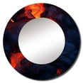 thumbnail image 2 of Designart "Symphony of Volcanic Forces II" Volcano Rund Mirror For Wall Decor - Large Red Round Print Mirror - Round Traditional Mirror - Wall Mounted Round Large Mirror - 23" x 23", 2 of 6