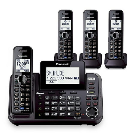 Panasonic Dect 6 Bluetooth Panasonic KX-TG9542B + (2) KX-TGA950B DECT 6.0 Plus 2-Line Operation Bluetooth Enabled 4 Handset Cordless Phone ()