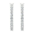 thumbnail image 2 of 1/2 Carat Prong Set Round Diamond Hoop Earrings in 14K White Gold (SI1-SI2 Clarity), 2 of 3
