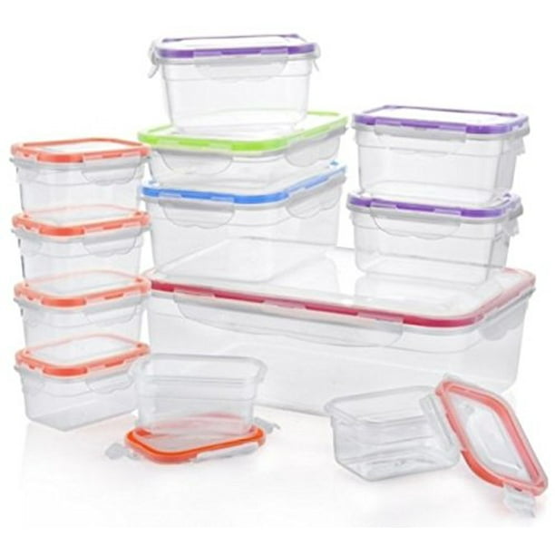 24pc Food Storage Containers Lock Tight Lids Microwave, Freezer