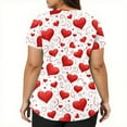 thumbnail image 5 of Lumtrix Valentines Scrub for Women V Neck Cute Printed Tops Plus Size Medical Shirt Soft Casual Side Slit Nursing Uniform with Pockets Red L, 5 of 5