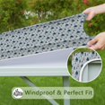 thumbnail image 6 of Light Blue Christmas Tree Pattern Square Fitted Tablecloth with Elastic Edge,Square Table Cover,Washable Elastic Table Cover for Home Kitchen Party Decor 34"x34", 6 of 6
