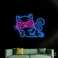 thumbnail image 3 of Handmadetneonsign Cool Cat Wearing Glasses Neon Sign, Pet Spa Wall Art Decor, Spa Grooming Wall Decor, 3 of 5