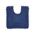 thumbnail image 3 of Better Trends 20" x 20" U-Shape Toilet Rug 100% Cotton Tufted Bathroom Rug, Contour Mat, Water Absorbent, Reversible, Machine Washable, (Blue) Lilly Crochet Collection, 3 of 7