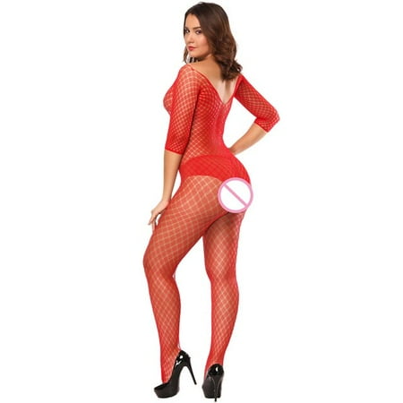 

Sexy Bodystockings Women Fishnet Open Crotch Real Show Mesh tights Lingerie Erotic Bodysuit Sleepwear jumpsuit Teddies