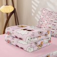 thumbnail image 5 of Manfei Cartoon Halloween Zipper Queen Comforter Set with Fitted Sheet and 2 Pillowcases,Turkey Pattern Zipper Bedding Set,Pink Reversible,4-Piece, 5 of 7