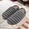 thumbnail image 4 of Pantuflas interior para casa calcetines zapatos mocasines con espalda cerrada forro polar peluche mujer (gris 40-41), 4 of 9