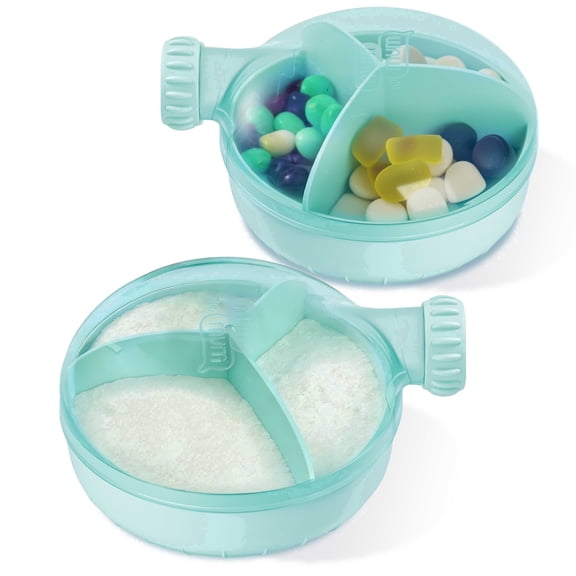 Baby Formula Dispenser Infant Milk Powder Container for Travel, Formula Dispenser Portable 6Oz Airtight Leak Proof Formula Storage Formula Dispenser on the Go 2-Pack (Green)