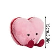thumbnail image 2 of 6 Inch Pink & Red Heart Macaron Plush Doll - Cute Smiling Stuffed Animal Collectible, Perfect Valentine’s Day Gift for Her & Holiday Decor (Colette Heart Macaron), 2 of 5