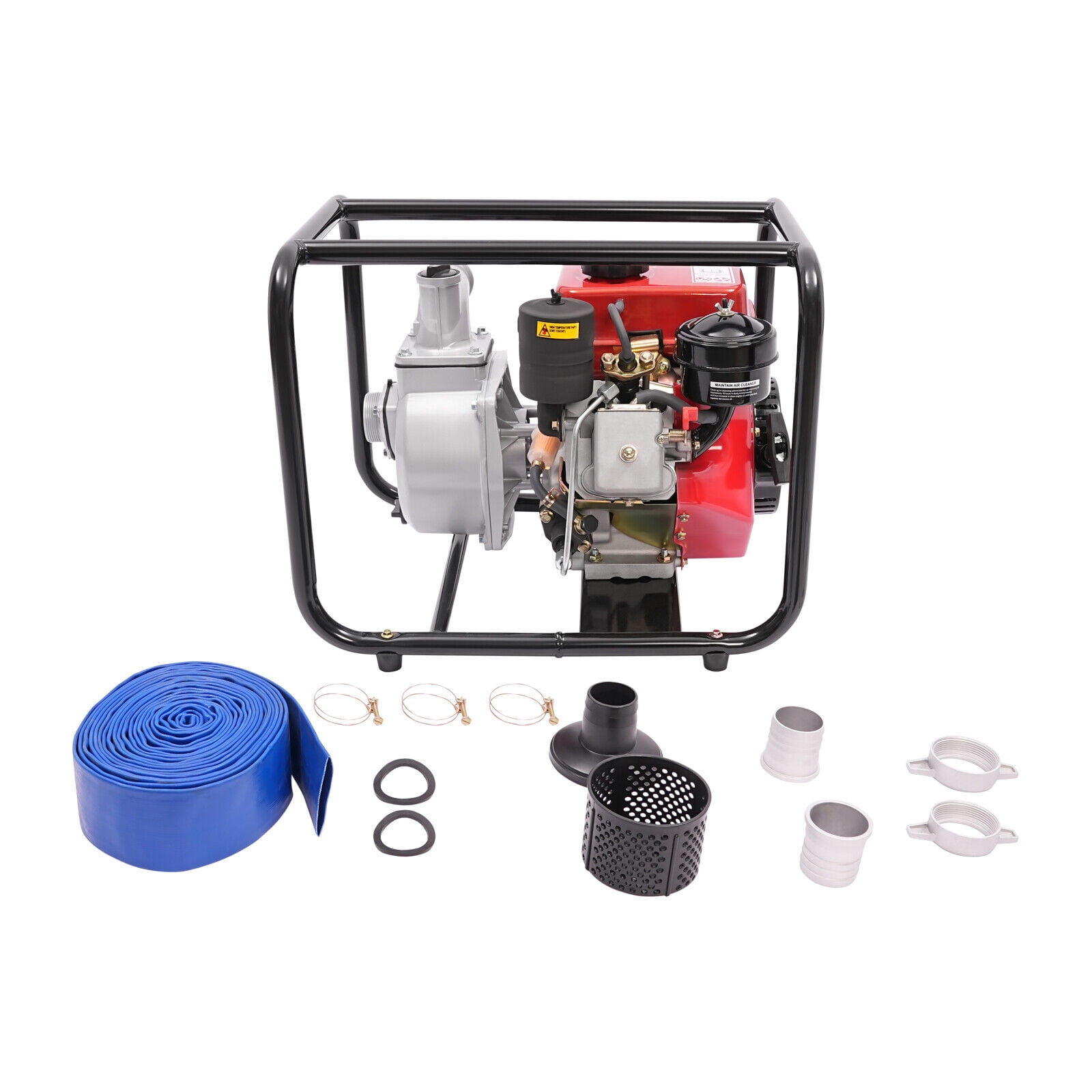 TFCFL 196CC 2'' Water Pump with 7.5m Pipe 4L Diesel Powered Water Transfer Irrigation Pump 3600rpm